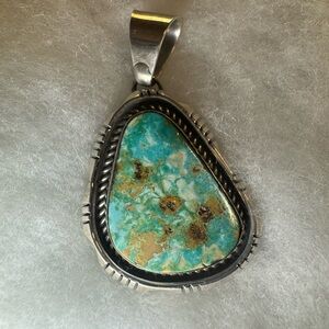 Artisan Turquoise and Sterling Silver Pendant